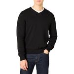 Amazon Essentials Men's V-Neck Sweater (Available in Big & Tall), Black, L