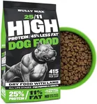 Bully Max 25/11 High Protein & Low Fat Dry Lamb Dog Food for Puppies and Adult Dogs - Chicken-Free Lamb Flavor - Natural Puppy Food for All Ages, Small and Large Breeds - Large Kibble Size, 5 lb. Bag