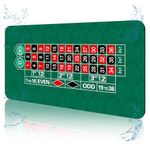 FURUISEN 70'' x 35'' Upgraded Waterproof Casino Roulette Tabletop Layout Mat with Carrying Bag, Anti-Slip Rubber Roulette Game Layout Table Top Cover for Parties, Home Entertainment, Game Night