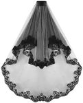 Black Lace Veil Wedding Cathedral W