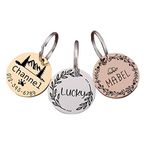 LUIGI Pet ID Personalized Stainless Steel Laser Engraved Tag for Pets Dogs, Cats, Horse ID Customized Dog Tag (Rose Gold M)