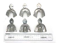 ADDLER Dental Impression Tray Rim Lock Perforated Set of 6 Size L, M, S