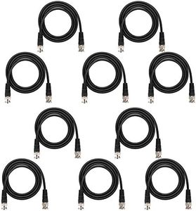Heaveant Coaxial Cable, 10Pcs Copper Core Coaxial Cable BNC Male to BNC Male Cable for CCTV Camera 1m