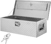 VEVOR Heavy Duty Aluminum Truck Bed Tool Box, Diamond Plate Tool Box with Side Handle and Lock Keys, Storage Tool Box Chest Box Organizer for Pickup, Truck Bed, RV, Trailer, 30"x13"x9.6", Silver