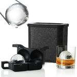 Berlinzo Basic Clear Ice Ball Maker [2024 Upgraded] - Large 2.4-inch Crystal Clear Ice Balls for Whiskey Cocktail - New Easy-to-Remove Ice Sphere Mold, 2 Ice Balls