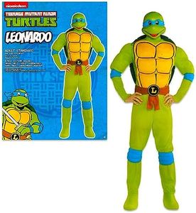 Teenage Mutant Ninja Turtles Costume for Adults - Leonardo TMNT Halloween Costume with Padded Bodysuit, Mask, Shell, More |