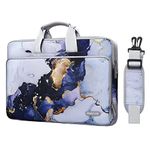 MOSISO 360 Protective Laptop Shoulder Bag Compatible with MacBook Air/Pro,13-13.3 inch Notebook,Compatible with MacBook Pro 14 2023-2021 A2779 M2 A2442 M1, Polyester Sleeve with Belt Marble MO-MBH348