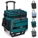 TOURIT Collapsible 48-Can Leak-Proof Insulated Rolling Cooler with All-Terrain Cart, Upgraded Fixtures and New Wheels Suitable for Beach, Picnic, Shopping