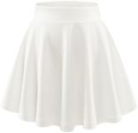 DRESSTELLS White Skirts for Women Mini Tennis Skirt High Waisted A-line Stretchy Flared Casual School Skater Pleated Skirt White XL