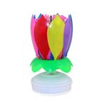 COZYZW 14-Count Set of Vibrant, Musical Rotating Lotus Birthday Candles - Elevate Your Party Ambiance with a Colorful, Fashion-Forward Touch (Color)