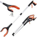 32''Litter Picker,Grabber Stick Foldable,Helping Hand Grabber with 360° Rotating Head and Magnetic Claw Light Weight Aluminium Long Reach Grabber,Perfect Litter Pickers for Adults and Disability Aids