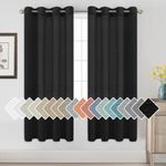 H.VERSAILTEX Linen Curtains Natural Blended Curtain Panels for Living Room/Light Reducing Linen Semi Sheer Curtains 72 inch Length 2 Panels Set Nickel Grommet Window Panels, 52" x 72", Black