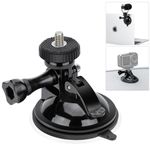 JJC Suction Cup Mount for GoPro Hero/DJI Osmo Action camera Car Dash Holder & for LED MIC and 1/4"-20 Gear onto laptops and more