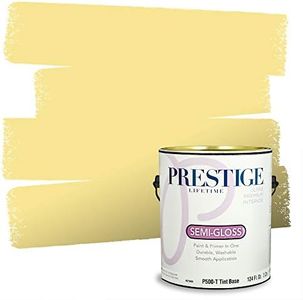 PRESTIGE Paints Interior Paint and Primer In One, 1-Gallon, Semi-Gloss, Comparable Match of Sherwin Williams* Fun Yellow*