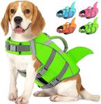 Doglay Dog Life Jacket with Shark Fin, Superior Buoyancy Dog Life Vest with Rescue Handle & Reflective Stripes, Ripstop Pet Preserver Swim Vest for Small Medium Large Dogs