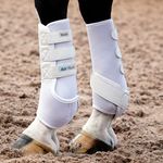 Masta Air-Flux Support Horse Boots - Schooling Training Neoprene Wrap Boot with 3D AirMesh for Horses - Soft & Comfort Extremely Lightweight Legs Protectors - Set of 2 - White, Size Full