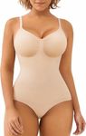 SHAPERX Bodysuit for Women Tummy Control Shapewear Seamless Shaping Briefs Body Shaper Tank Top, UK-SZ5213-Beige-L/XL