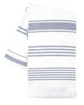 Sticky Toffee Hammam Cotton Beach Towel | Bath, Yoga, Fitness, Spa | Soft and Absorbent Terry | 65 in x 35 in | Navy