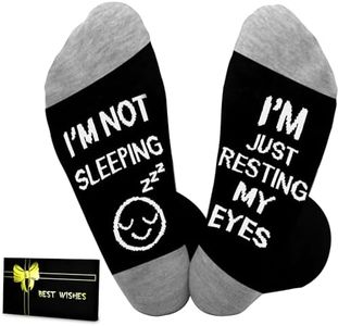 Dealswin Gifts for Dad Funny Socks: Birthday Gifts for Men Husband Garandpa, Father's Day Gifts Valentine's Day idea, I'm Not Sleeping I'm Just Resting My Eyes Socks