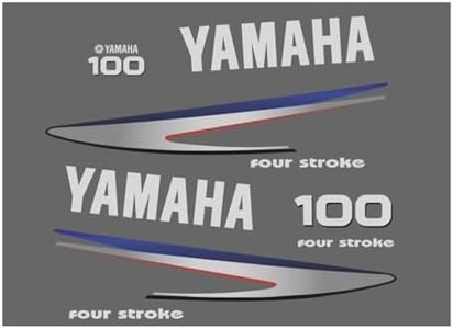 generico adesivi calandra motore fuoribordo 100 cv four stroke (argento)