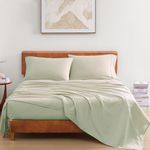 LANE LINEN 100% Organic Cotton Double Bed Sheet Set | Breathable & Wrinkle-Free Fabric | Eco-Friendly & Sustainable | 1 Flat Sheet with 2 Pillowcases, Luxury Bedding Set (Mineral,Double)