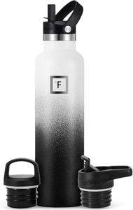 IRON °FLASK Botella de Agua para Deportes de Boca Estrecha - 24 oz, 3 Tapas (Tapa de Paja), Acero Inoxidable con Aislamiento al vacío, frío Caliente, Moderno de Doble Pared, Taza Termo Simple