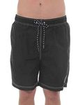 Nautica Men's Solid Quick Dry Logo Swim Trunk, True Black, X-Large