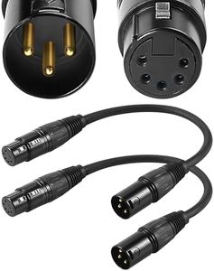 Palujorty 3 Pin Male to 5 Pin Female DMX Adapter, 10'' 2 Pack DMX Adapter 5F3M for Stage Lighting & Controller