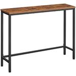 HOOBRO Console Table, Sofa Table with Support Bar, Hallway Entrance Table for Living Room, Entryway, Corridor, Sturdy, Easy Assembly, Wood Look Accent Table, Rustic Brown and Black BF751XG01