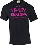 Hip Together I'm The Crazy Grandma Unisex Tee, Black, 2XL