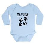 CafePress My Siblings Have Tails Body Suit Cute Long Sleeve Infant Bodysuit Baby Romper Sky Blue