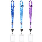 3 Pack Cruise Lanyard for Ship Cards, Adjustable Cruise Lanyards with Retractable Reel ID Badge Holder Carnival Lanyard Quick Release Safety Lanyard Neck Strap Lanyard for Cruises Ships Key Cards