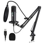 MAONO USB Microphone 192kHz/24Bit Plug&Play Computer Cardioid Podcast Condenser Mic with Professional Sound Chipset for Laptop, PC, Skype, YouTube, ASMR, Gaming, Recording (Black-PM401)