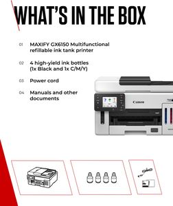 Canon MAXIFY GX6150 MegaTank Printer – Wireless All-in-One Inkjet