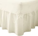 British Home Bedding - Luxury Valance Fitted Sheets - Plain Percale Quality Bed Sheet (Cream, Super King)