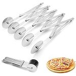 5 Wheel Dough Cutter, Expandable Pizza Slicer, 5 Wheel Stainless Steel Cutter, Adjustable Baking Cutter Roller Cookie Dough Cutter Divider for Kitchen Baking, Pastry, Bread