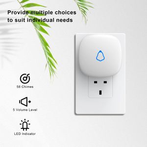 SECRUI Wireless Doorbell – Waterproof, 1000ft Range, 58 Chimes, White