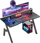 HLDIRECT 40 Inch Gaming Desk with Carbon Fibre Surface Large Computer Desk Gaming Table Ergonomic Pc Gaming Workstation Home Office Desks