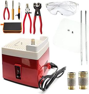 Stained Glass Grinder with Acrylic Baffle + Start-up Tool Set, 110V Portable Glass Art Grinding Machine with 5/8" & 1" Grinder Bits 4200RPM Stain Glass DIY Tool