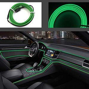 Kmruazre EL Wire Lights 3 m / 9 ft Neon Rope Lights for Car Colours: Red, Yellow, Green, Blue, Purple, Pink, White, Ice Blue, Bright Green, Orange (Green)