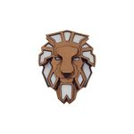 Acrylic Lion Wooden Brooch For Men