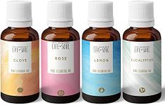 Smell Training Set- Essential Oil Gift Set- Rose, Clove, Eucalyptus, Lemon- 4 x 10ml Pure Essential Oils- Charity Donation- Olfactory Training