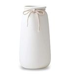 JUZAI Tall 10'' White Ceramic Vases for Home Decor Table Centerpieces, Classic Decorative Flowers Vase for Pampas Grass