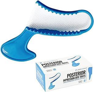 50 Posterior Blue Disposable Dental Bite Registration Trays, Impression Trays for Teeth Molds, 1 Box of 50 Bite Trays