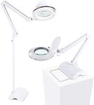 Brightech LightView Pro 2 in 1 Magnifying Floor Lamp & Table Lamp - Hands Free Magnifier with Bright LED Light for Reading - Work Light with Adjustable Arms - Standing Mag Lamp