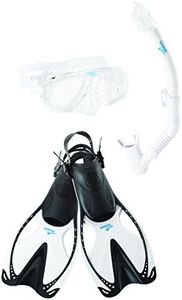 Speedo Adult Adventure Mask Snorkel Fin Set, Large/X-Large, Black