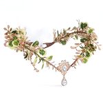 MOSTORY Woodland Elf Crown Headpiece - V-shape Fairy Headband for Women Floral Circlet for Cosplay Halloween Renaissance