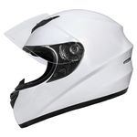 Zorax White M (57-58cm) Full Face Motorcycle Motorbike Helmet ECE 2206 Approved