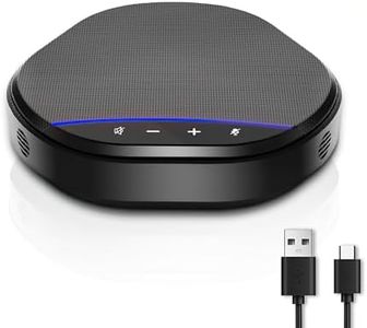 Ynoonvon Conference Speakerphone with 360° Voice Pickup, AI Noise Reduction & Echo Cancellation, USB Plug and Play Desktop Microphone Speaker for Zoom, Teams, Skype, Home Office & Online Meetings