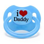 LittleForBig Bigshield Gen-II Adult Sized Printed Pacifier I Love Daddy Pattern Blue